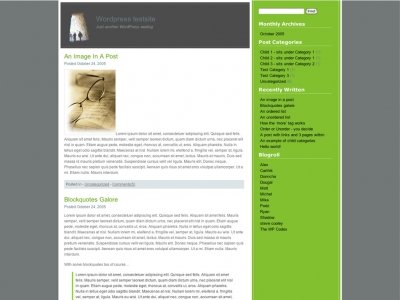 PGreen – 2 column widget ready wordpress theme